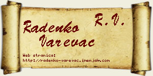Radenko Varevac vizit kartica